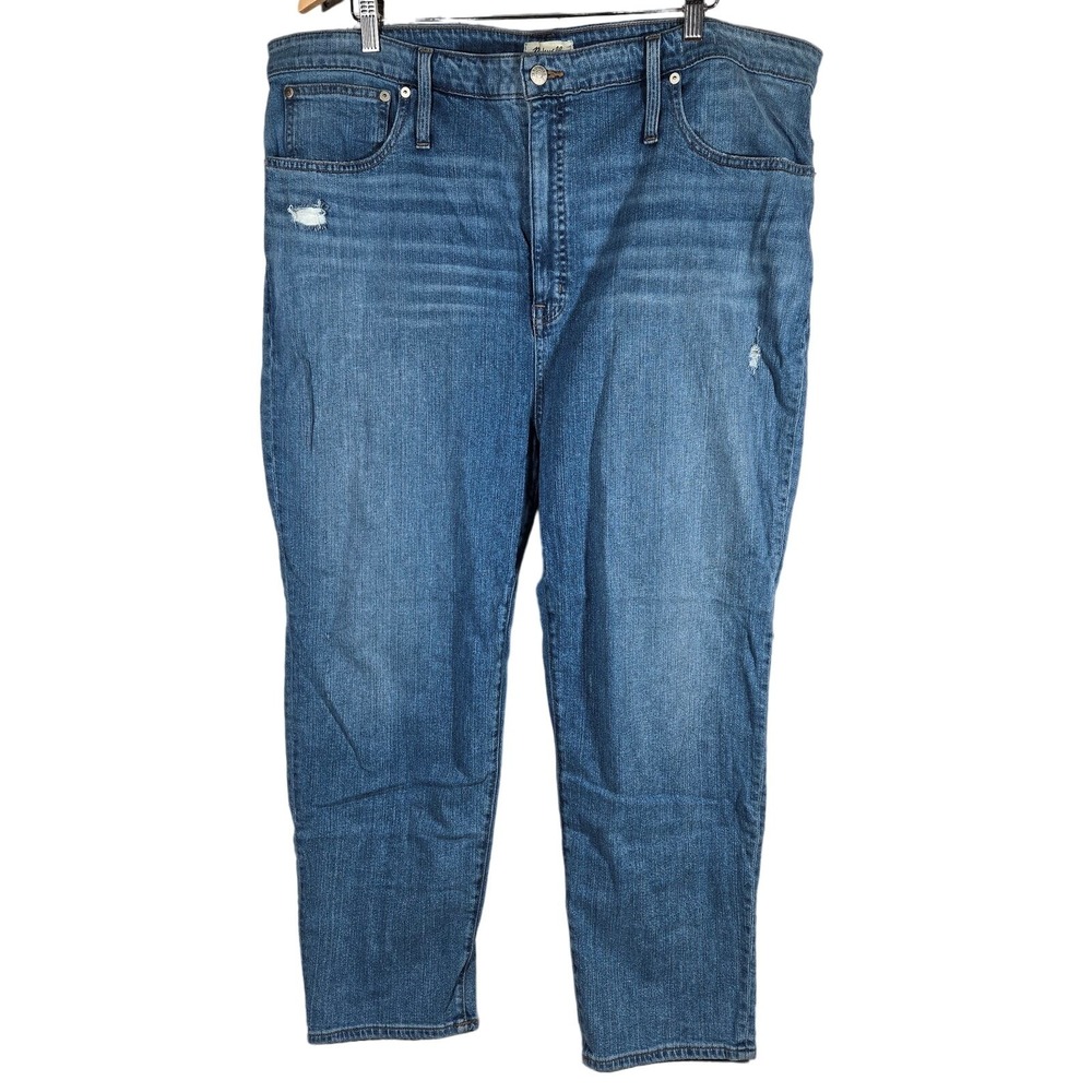 Madewell Blue Classic Straight Blue Cotton Stretch Jeans M3004 Womens 36‎